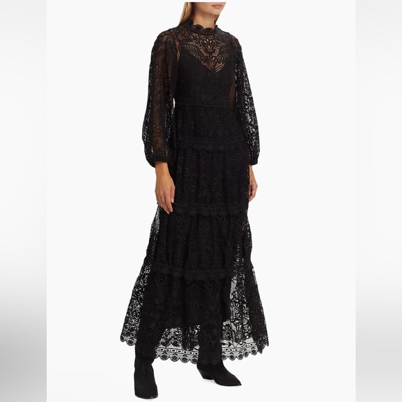 FARM RIO Long Sleeve Guipure Lace Maxi Dress - Picture 9 of 13